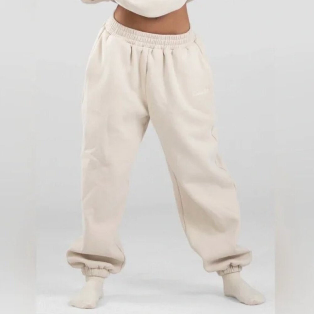COMFRT Signature Jogger Sweatpants in Bone Tan Cream Size 3XL